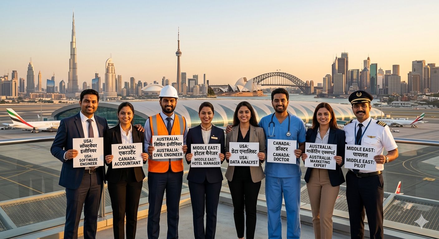 Larwins Recruitment providing overseas job opportunities for Indian professionals in Canada USA Australia and Middle East countries