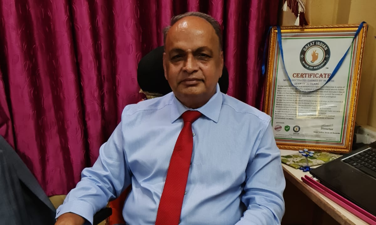 Dr. Sagi Satyanarayana with 111 doctorates and Guinness World Records